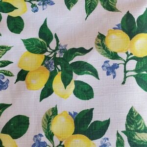Home Collection Lemon Floral Reversible Placemats Set of 8 Blue Yellow 11x17